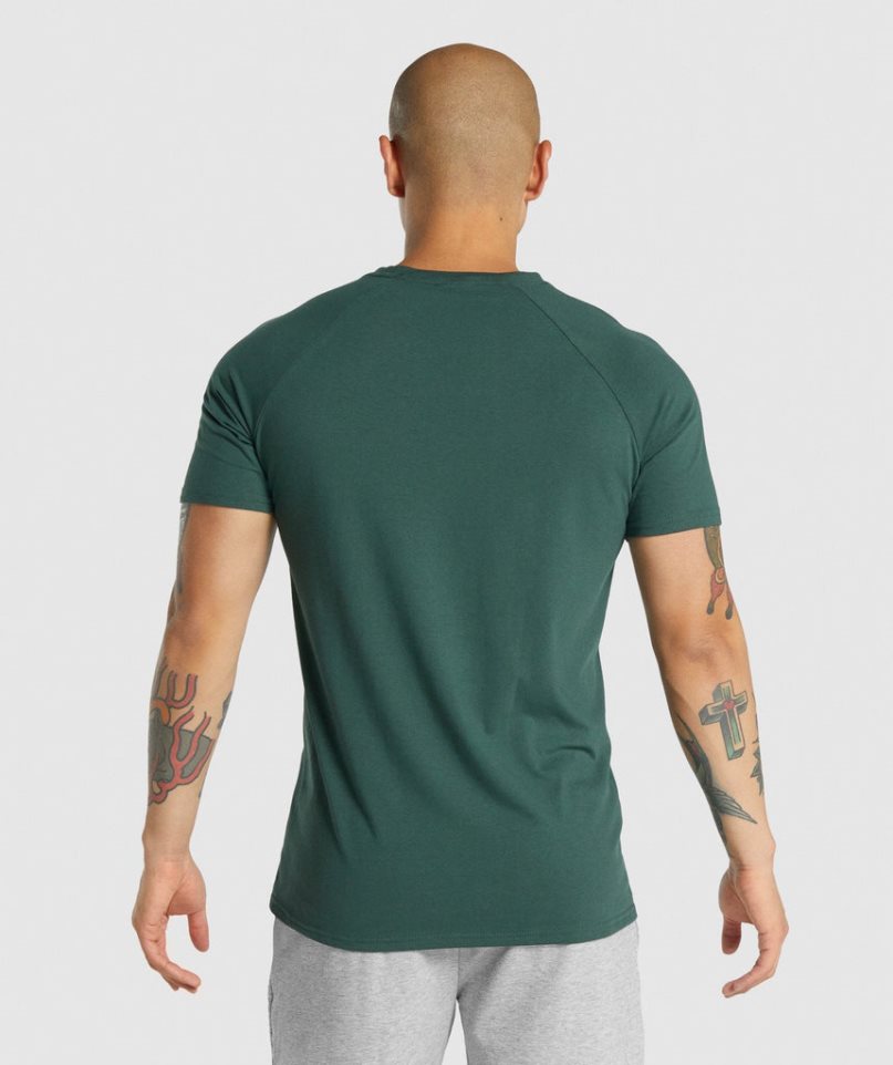 Camiseta Gymshark Critical 2.0 Hombre Verde Oscuro | ES8154-CO