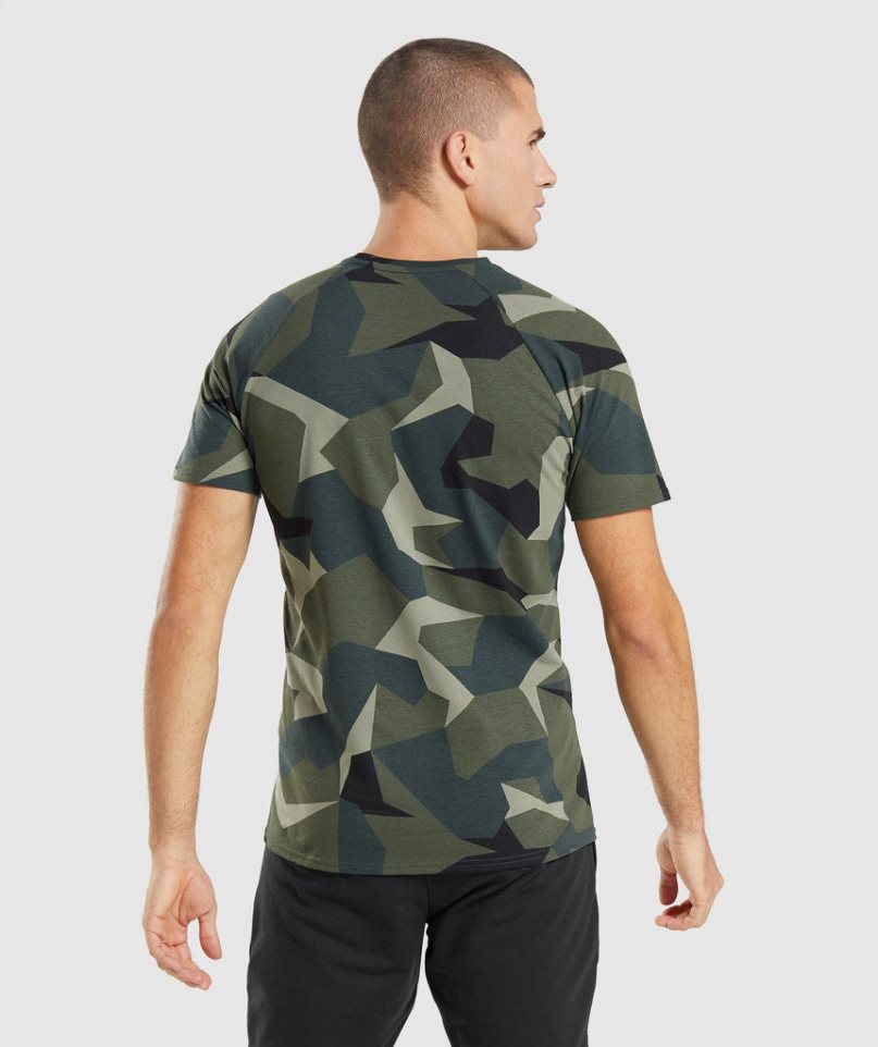 Camiseta Gymshark Critical Hombre Camuflaje | ES9523-TL