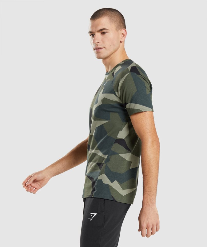 Camiseta Gymshark Critical Hombre Camuflaje | ES9523-TL