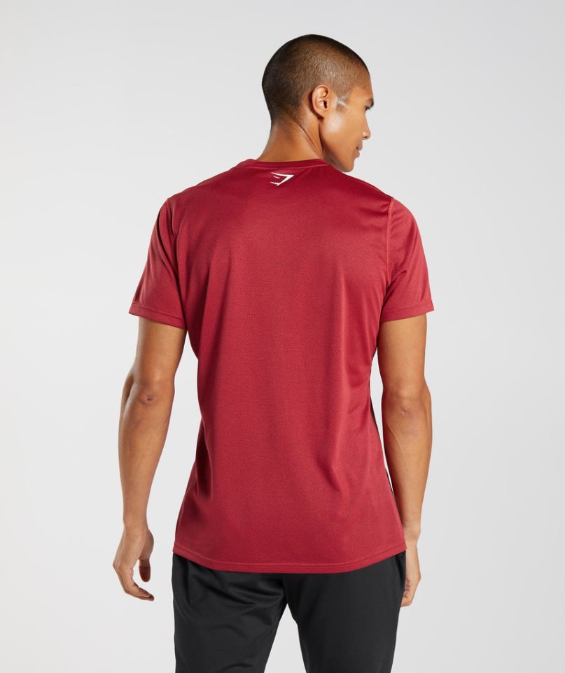 Camiseta Gymshark Deporte Hombre Rojas | ES9214-DG