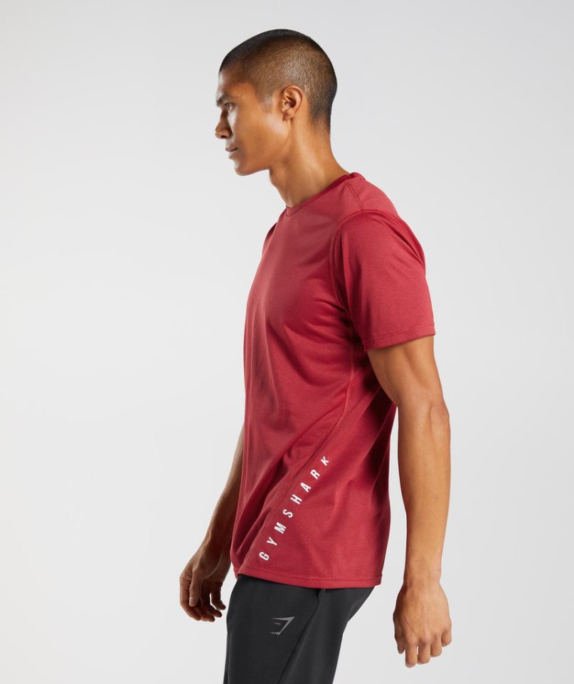 Camiseta Gymshark Deporte Hombre Rojas | ES9214-DG