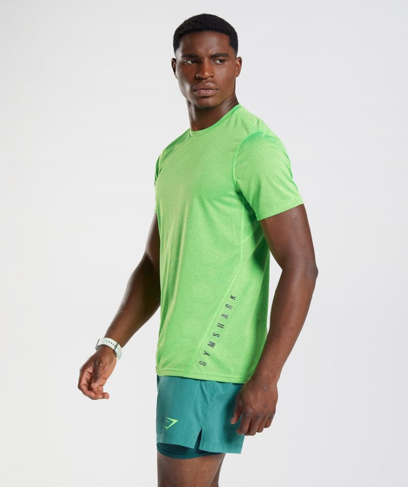 Camiseta Gymshark Deporte Hombre Verde Claro | ES6713-NK