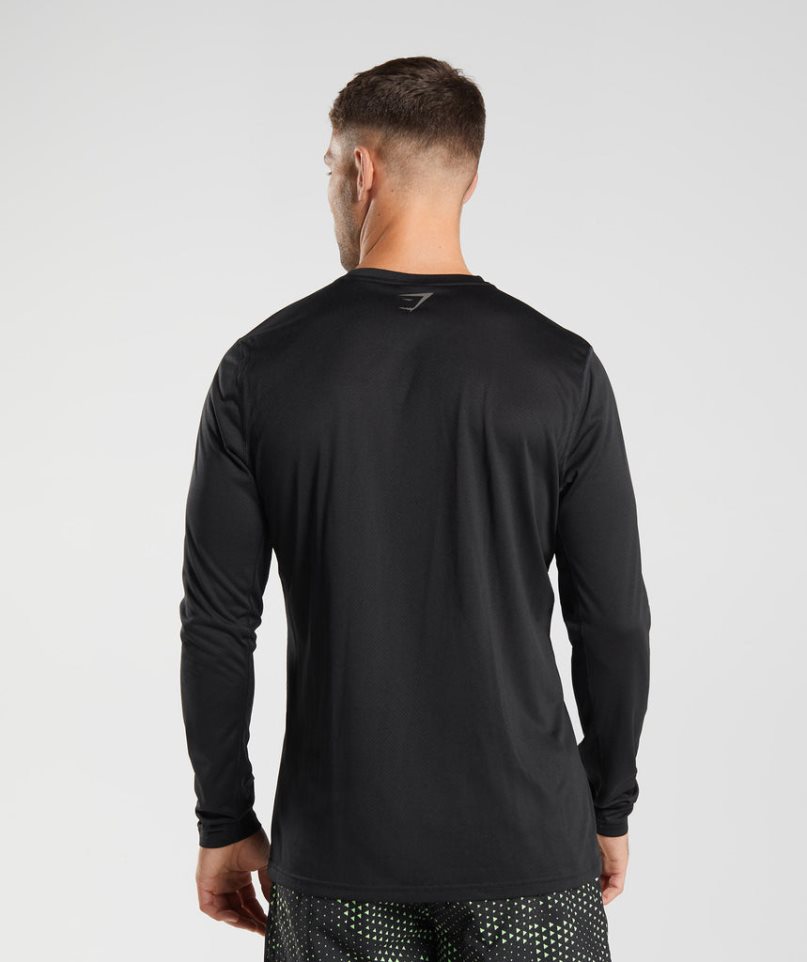 Camiseta Gymshark Deporte Long Sleeve Hombre Negras | ES3420-SX