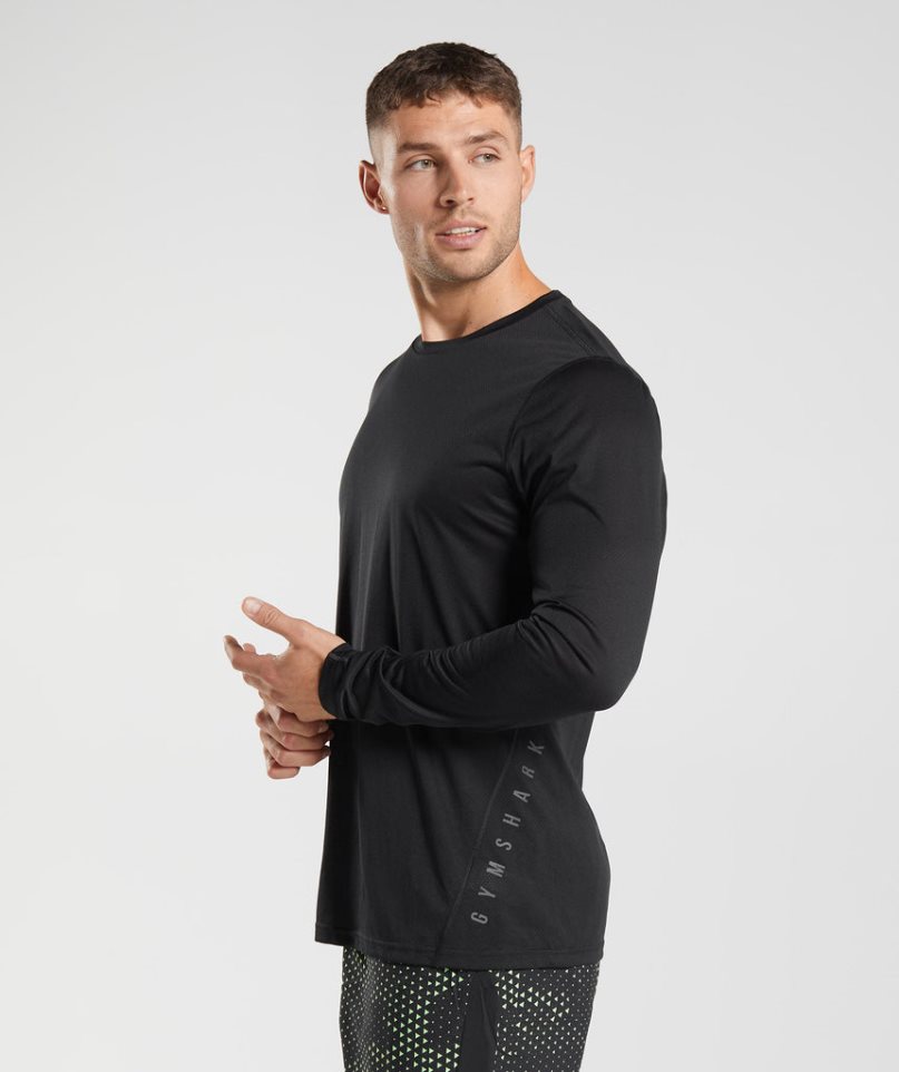 Camiseta Gymshark Deporte Long Sleeve Hombre Negras | ES3420-SX