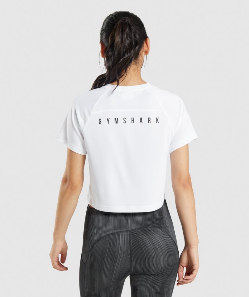 Camiseta Gymshark Deporte Midi Mujer Blancas | ES6527-VQ