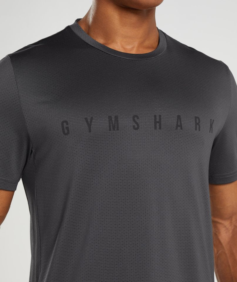 Camiseta Gymshark Deporte Stripe Hombre Negras | ES6197-WG