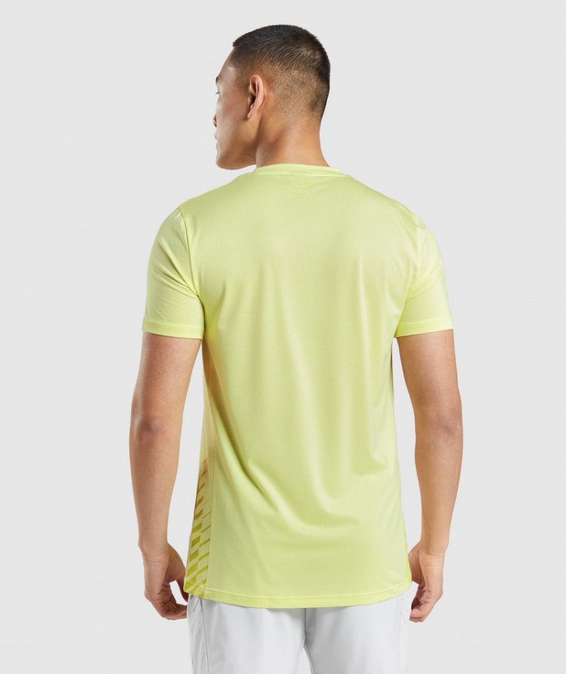 Camiseta Gymshark Deporte Stripe Hombre Amarillo | ES8972-RO