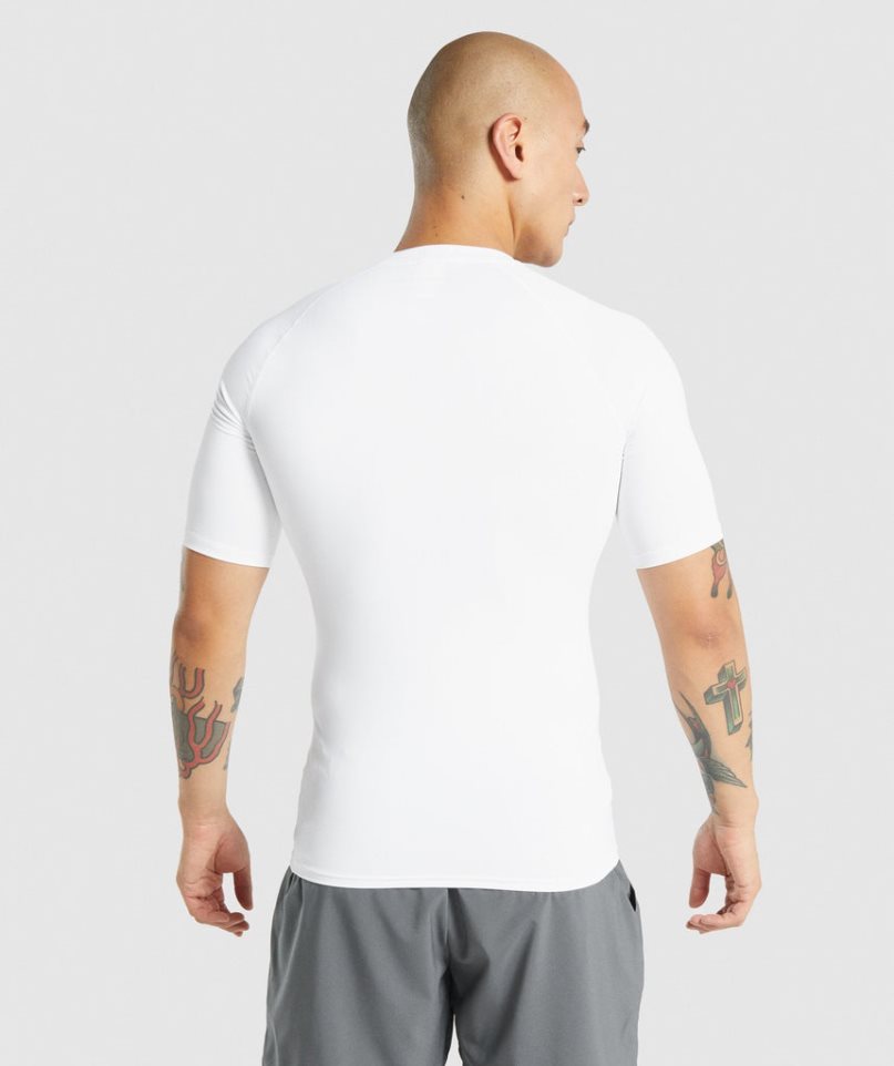 Camiseta Gymshark Element Baselayer Hombre Blancas | ES7432-UY