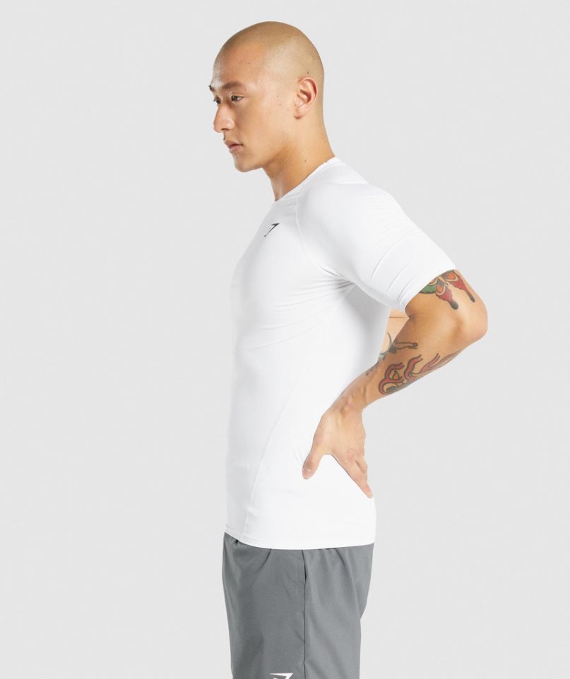 Camiseta Gymshark Element Baselayer Hombre Blancas | ES7432-UY