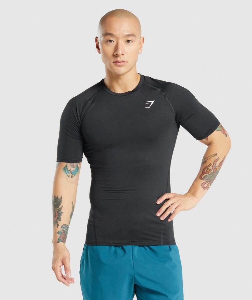 Camiseta Gymshark Element Baselayer Hombre Negras | ES8356-GE