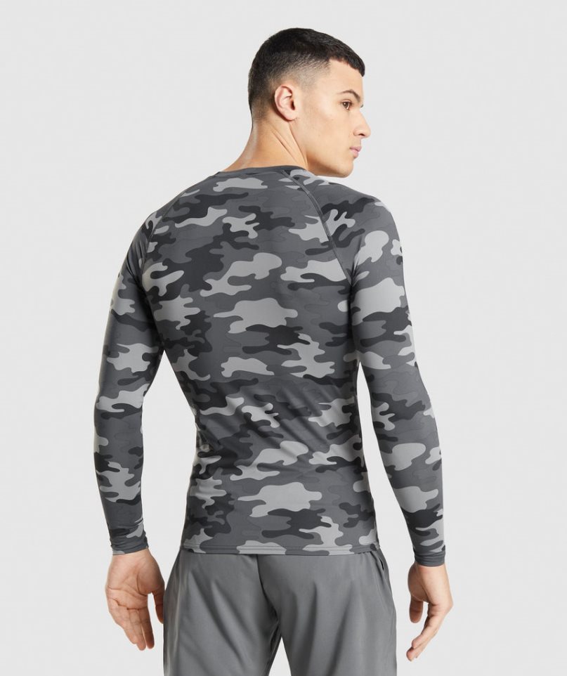 Camiseta Gymshark Element Baselayer Long Sleeve Top Hombre Camuflaje | ES1350-TV