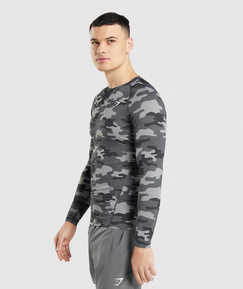 Camiseta Gymshark Element Baselayer Long Sleeve Top Hombre Camuflaje | ES1350-TV