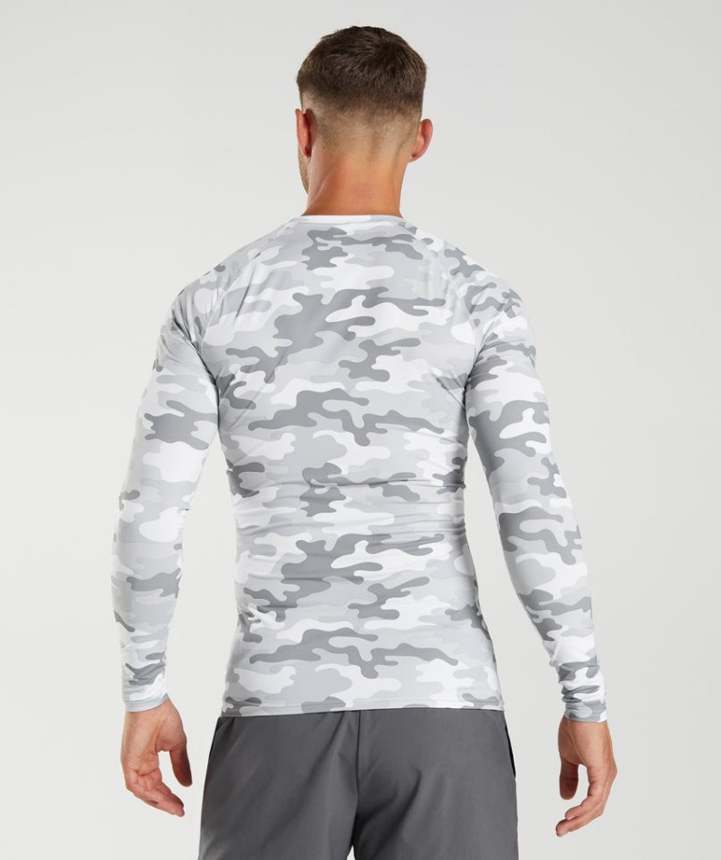 Camiseta Gymshark Element Baselayer Long Sleeve Top Hombre Camuflaje | ES1670-XA