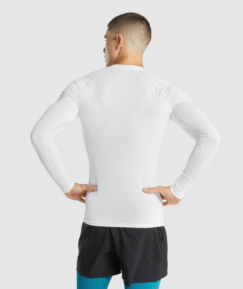 Camiseta Gymshark Element Baselayer Long Sleeve Hombre Blancas | ES4013-QN