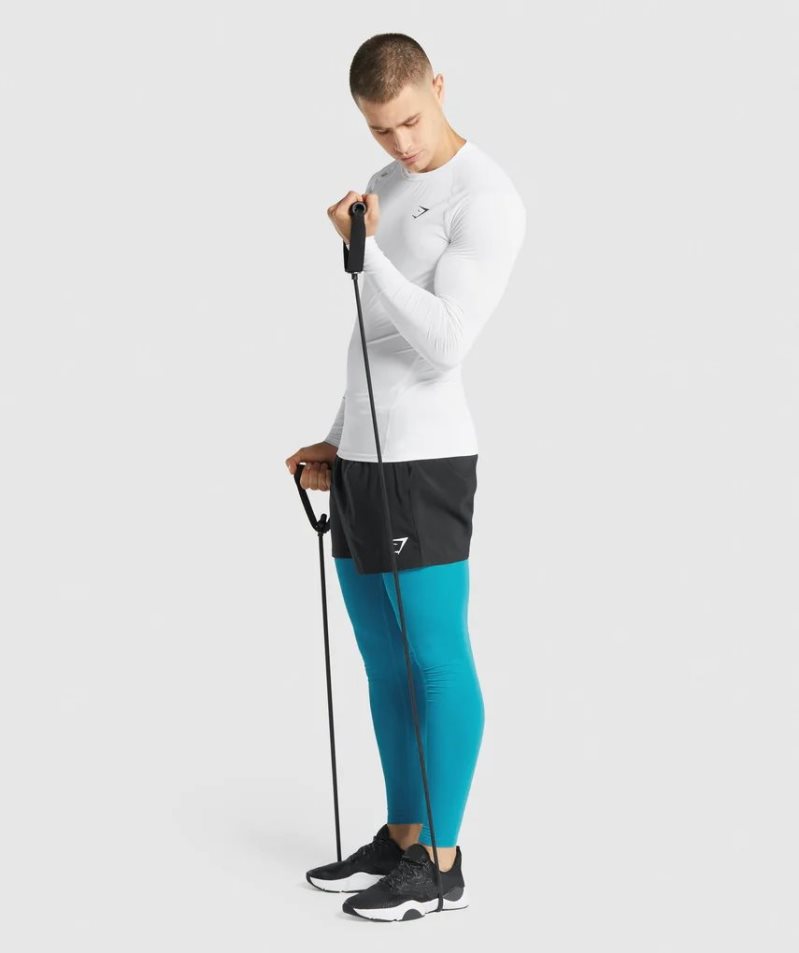 Camiseta Gymshark Element Baselayer Long Sleeve Hombre Blancas | ES4013-QN