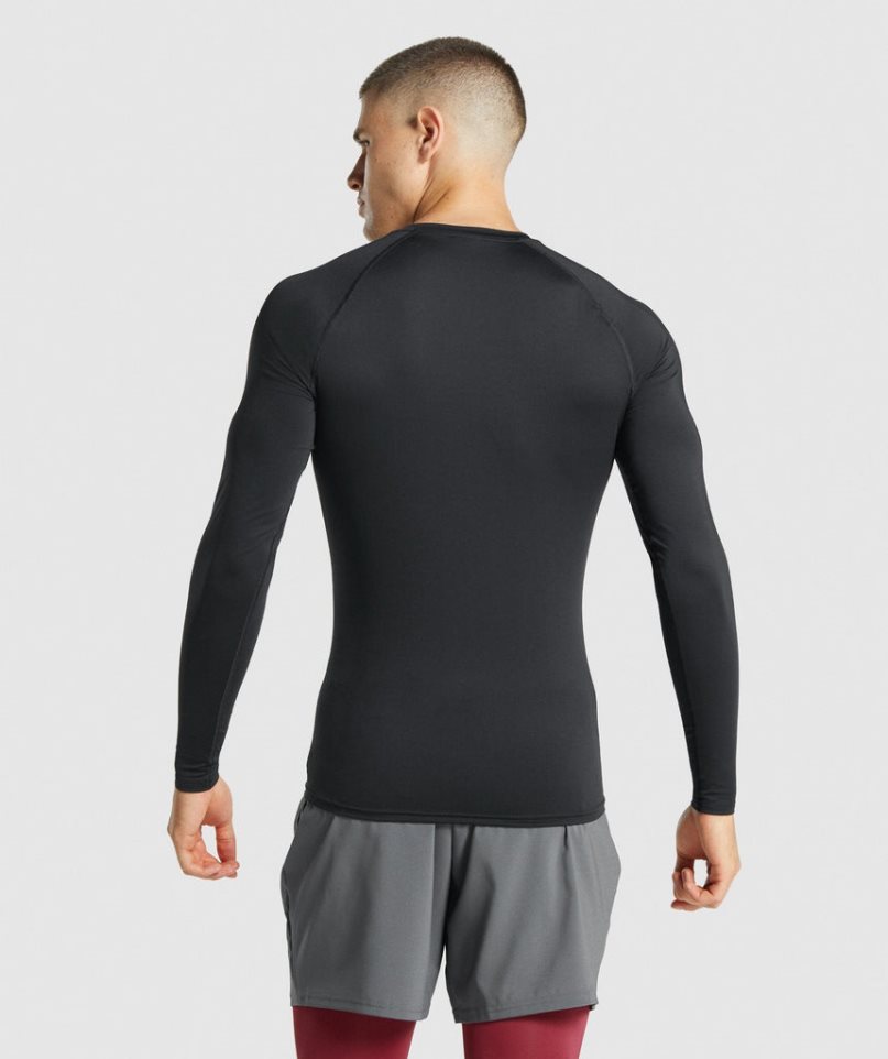 Camiseta Gymshark Element Baselayer Long Sleeve Hombre Negras | ES8972-NU