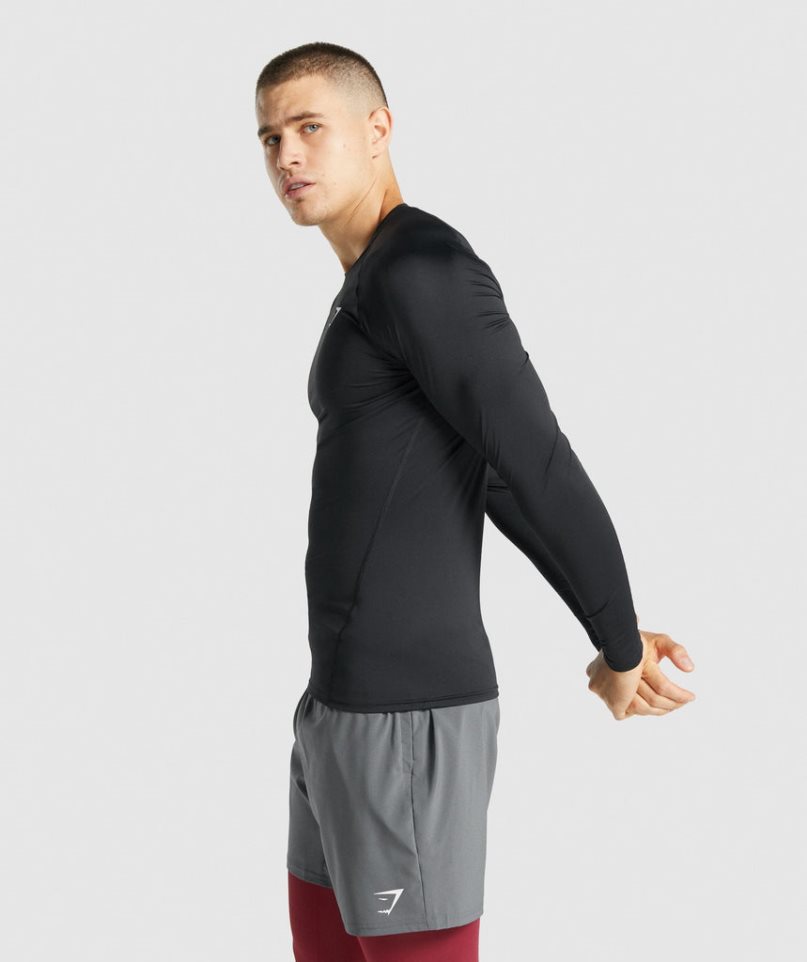 Camiseta Gymshark Element Baselayer Long Sleeve Hombre Negras | ES8972-NU