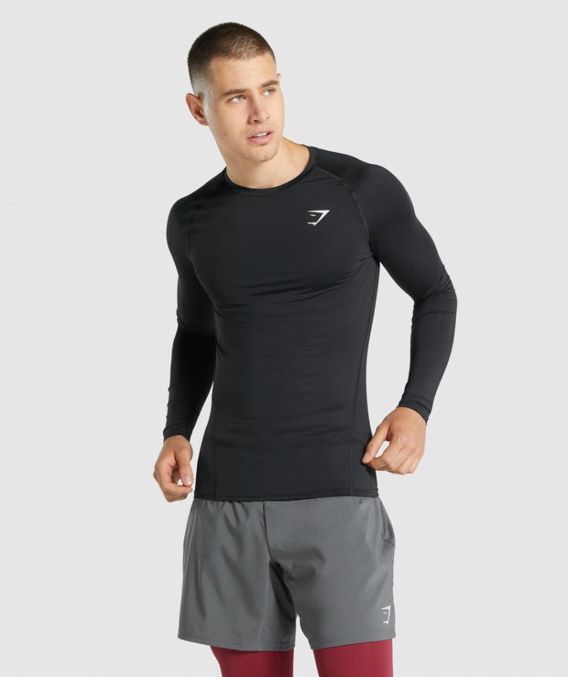 Camiseta Gymshark Element Baselayer Long Sleeve Hombre Negras | ES8972-NU