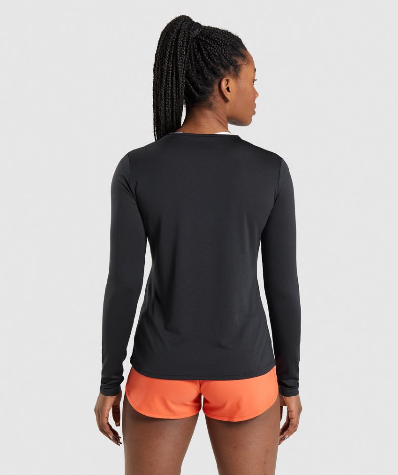 Camiseta Gymshark Entrenamiento Long Sleeve Top Mujer Negras | ES8462-UD