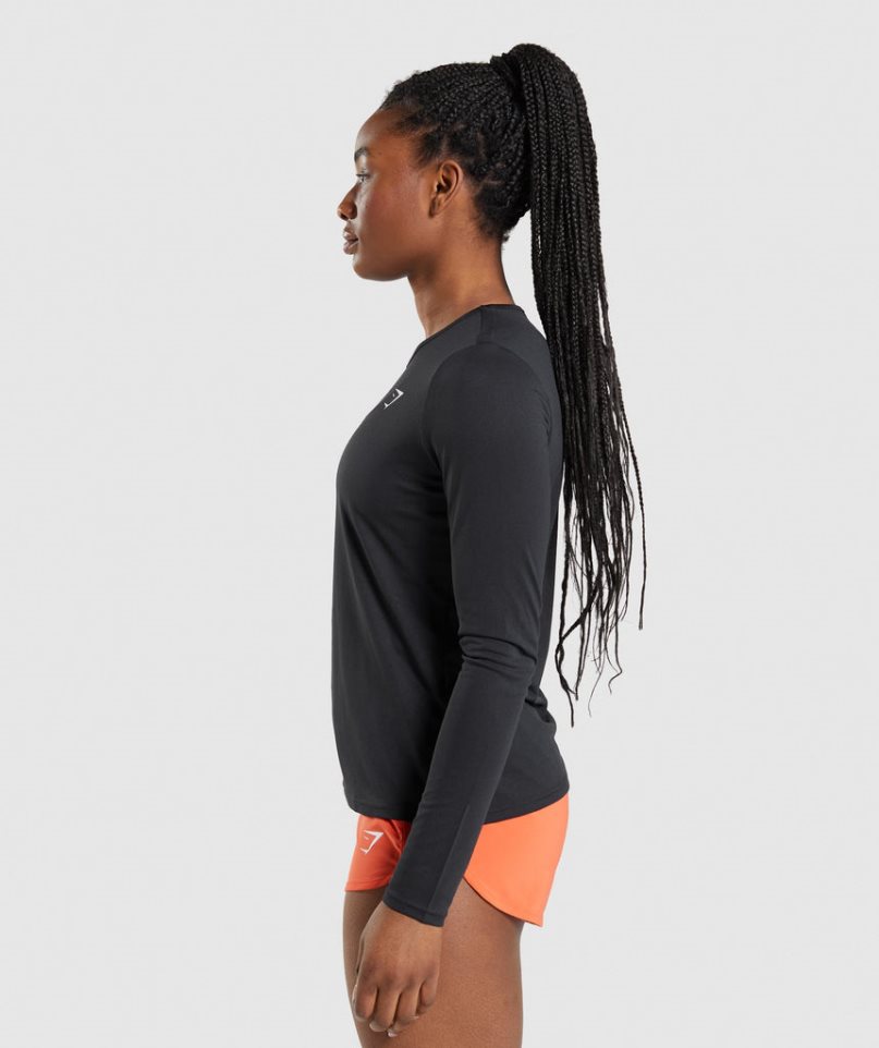 Camiseta Gymshark Entrenamiento Long Sleeve Top Mujer Negras | ES8462-UD