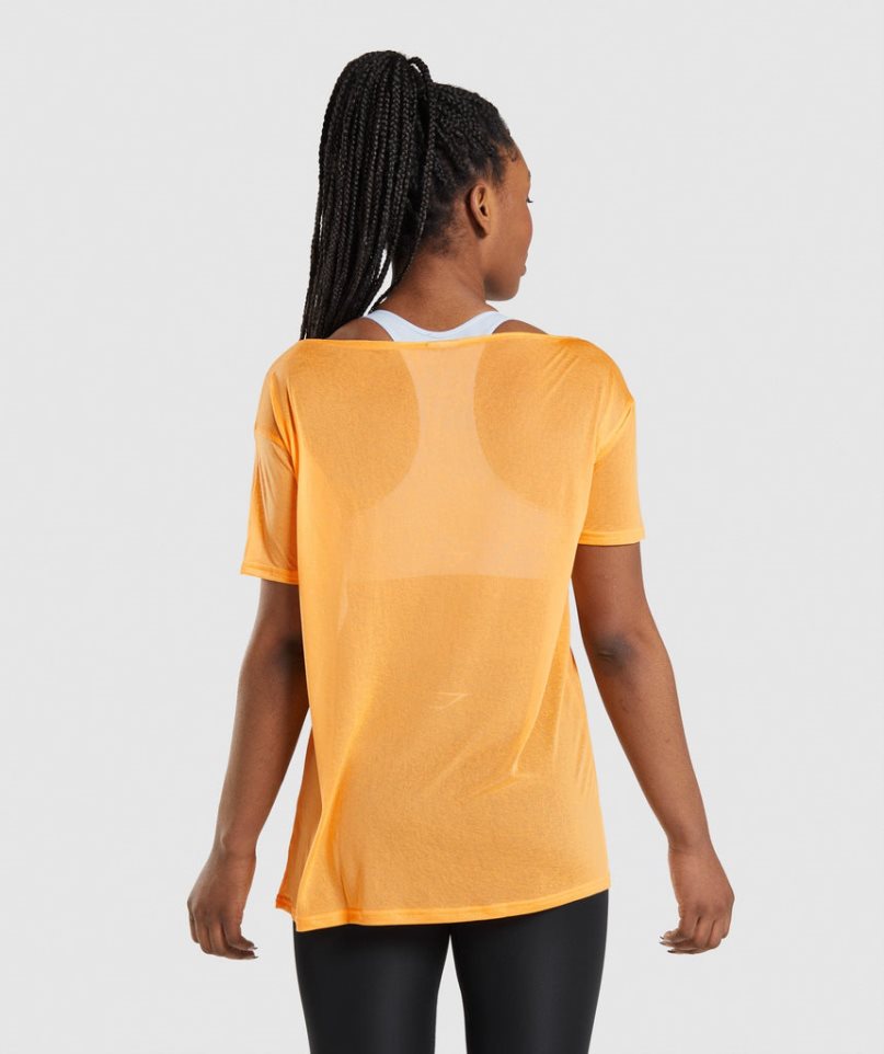 Camiseta Gymshark Entrenamiento Oversized Top Mujer Naranjas | ES1735-MX