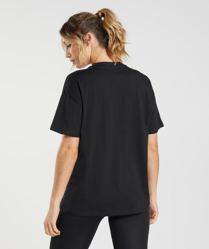 Camiseta Gymshark Entrenamiento Oversized Mujer Negras | ES2461-GE