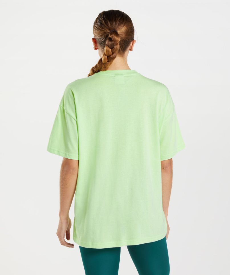 Camiseta Gymshark Entrenamiento Oversized Mujer Verde Claro | ES3684-JC