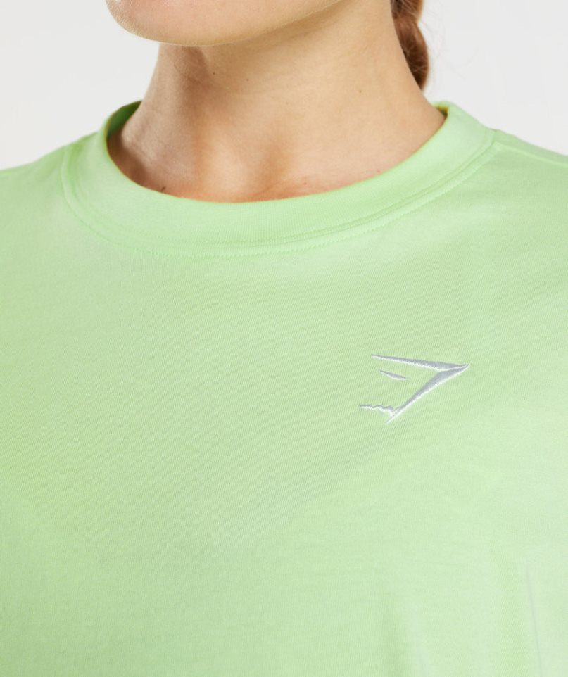 Camiseta Gymshark Entrenamiento Oversized Mujer Verde Claro | ES3684-JC