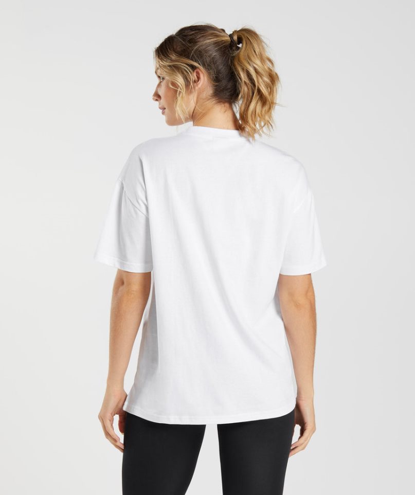 Camiseta Gymshark Entrenamiento Oversized Mujer Blancas | ES4397-CQ