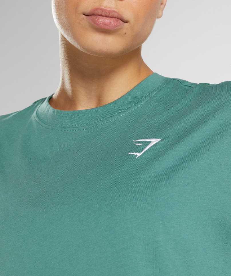 Camiseta Gymshark Entrenamiento Oversized Mujer Verde | ES8167-DA