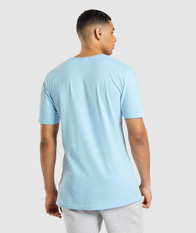 Camiseta Gymshark Essential Hombre Azules Claro | ES6302-XU