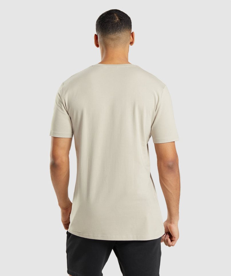 Camiseta Gymshark Essential Hombre Beige | ES4692-TH