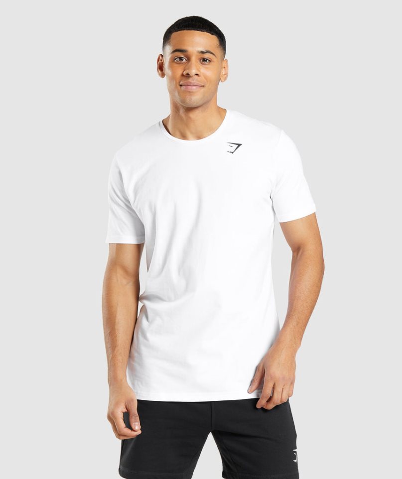 Camiseta Gymshark Essential Hombre Blancas | ES6278-HZ