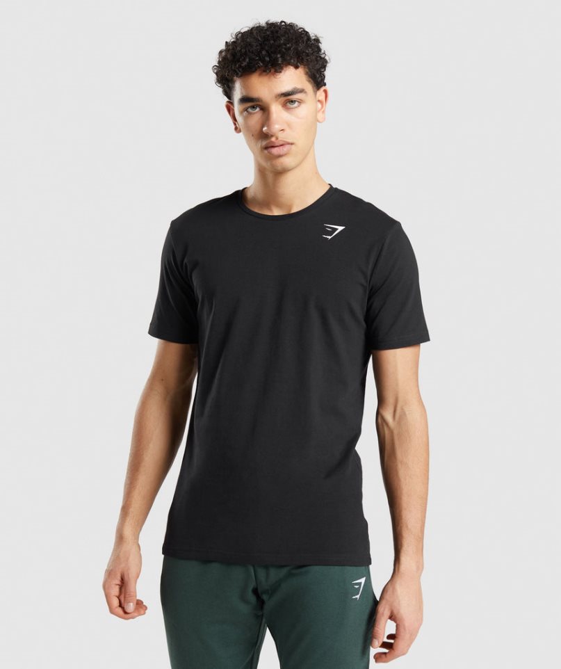 Camiseta Gymshark Essential Hombre Negras | ES8293-YF