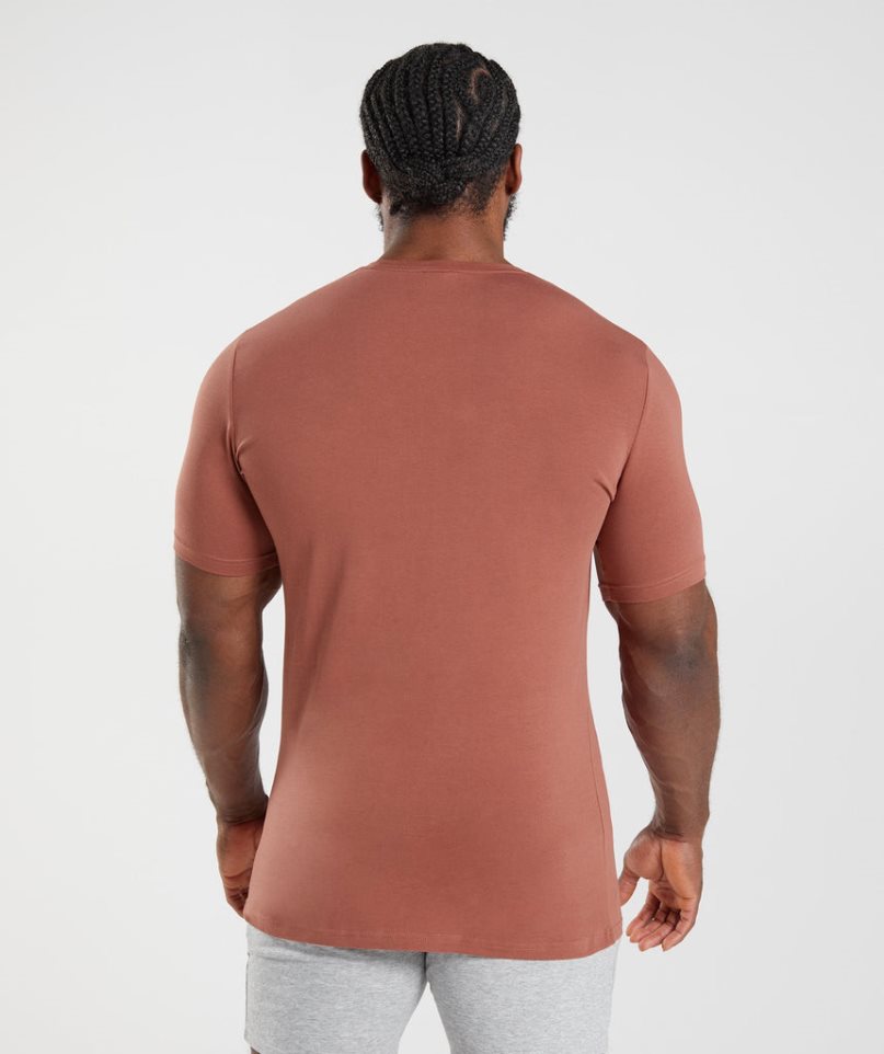 Camiseta Gymshark Essential Hombre Rosas | ES5082-RN