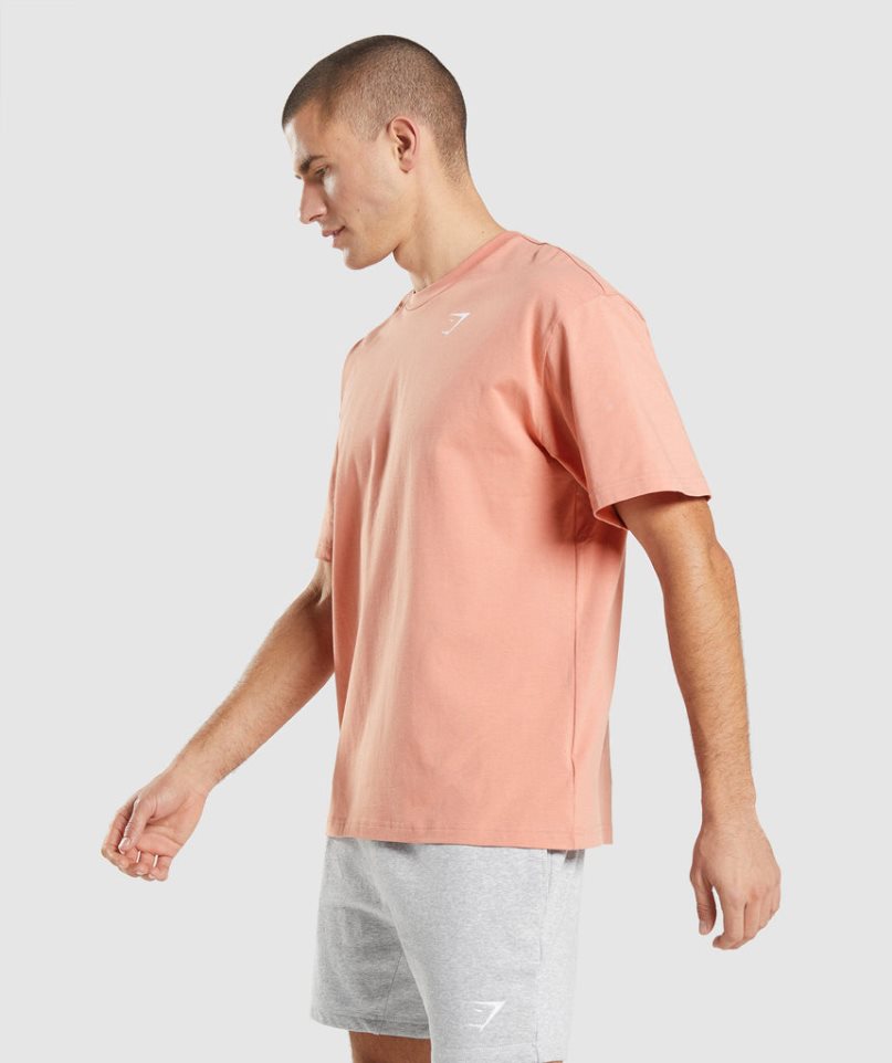 Camiseta Gymshark Essential Oversized Hombre Rosas | ES1794-RE