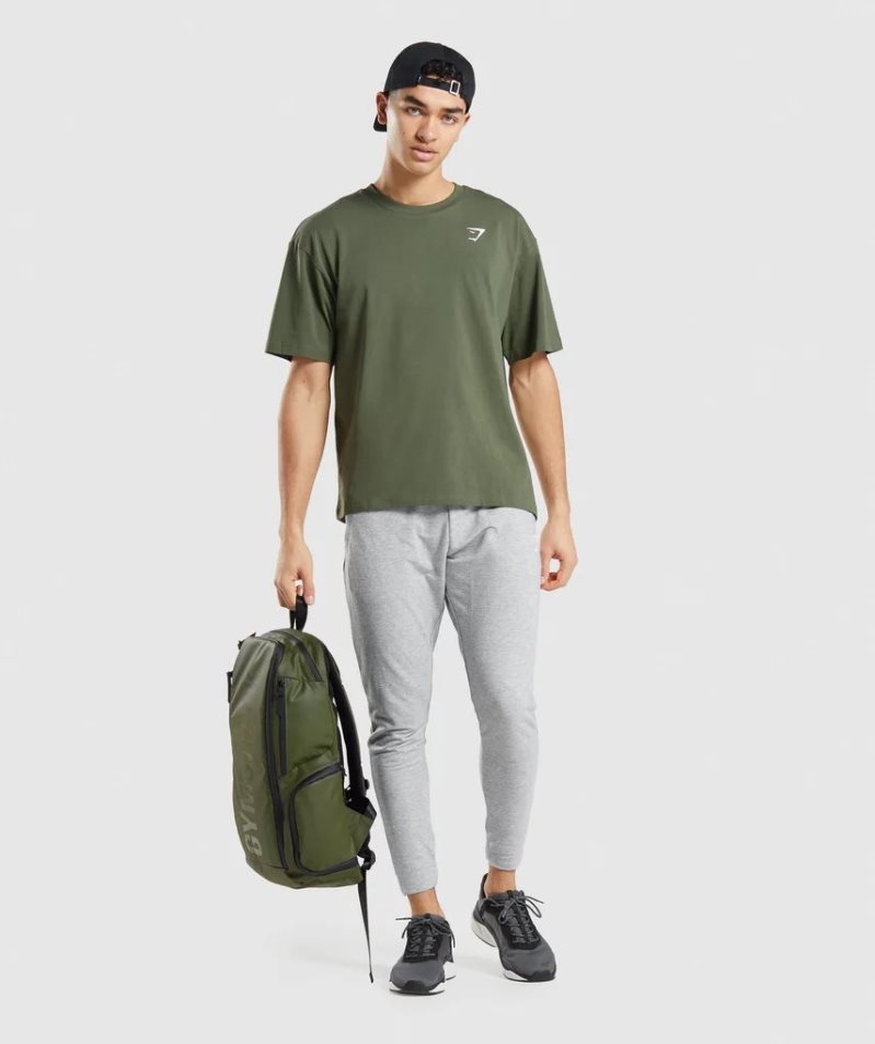 Camiseta Gymshark Essential Oversized Hombre Verde Oliva | ES4029-UQ