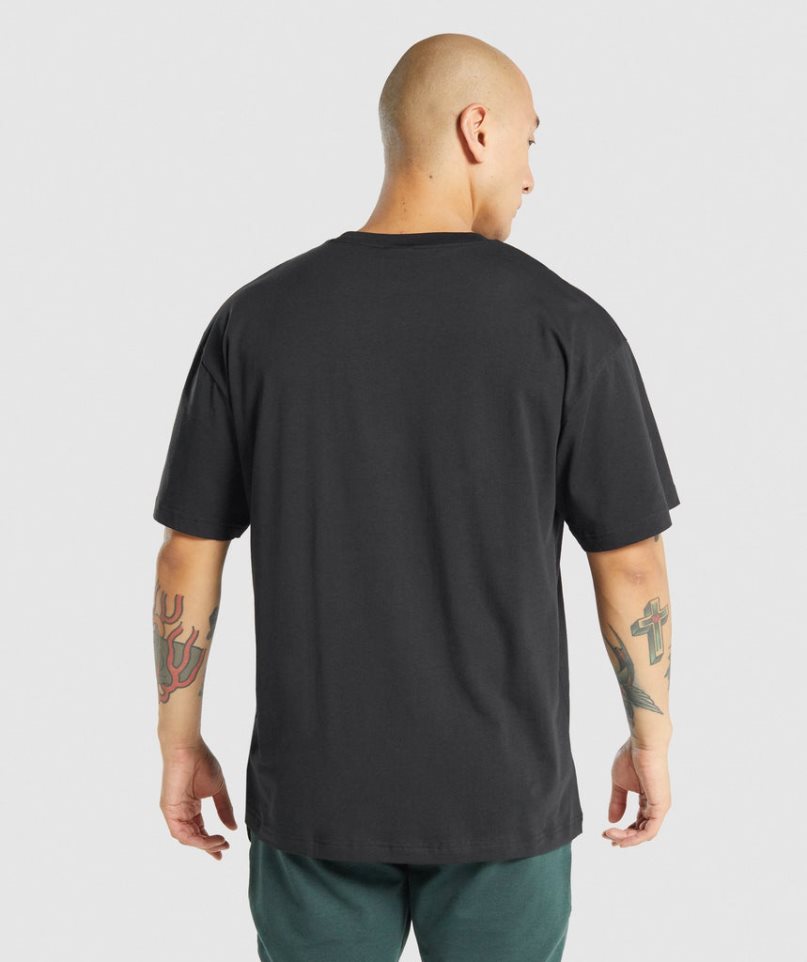 Camiseta Gymshark Essential Oversized Hombre Negras | ES5179-XG