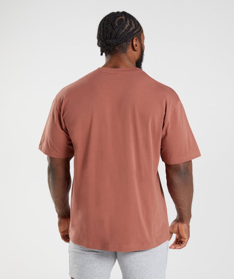 Camiseta Gymshark Essential Oversized Hombre Rosas | ES8506-BC