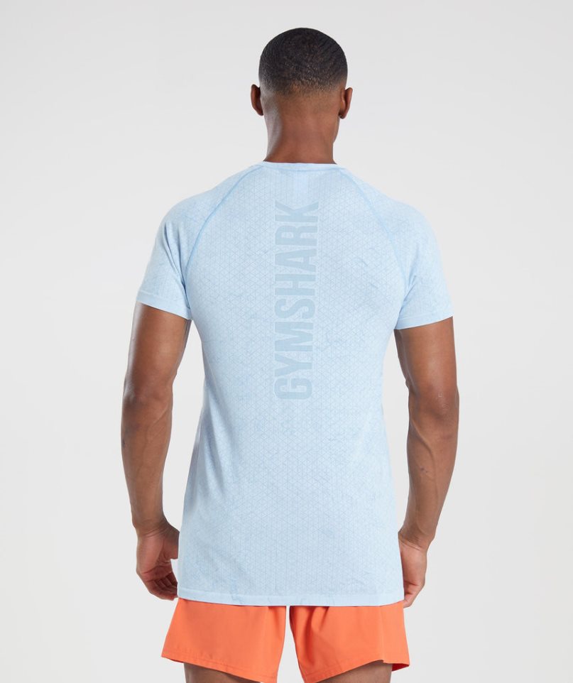 Camiseta Gymshark Geo Seamless Hombre Azules Claro | ES0295-AZ