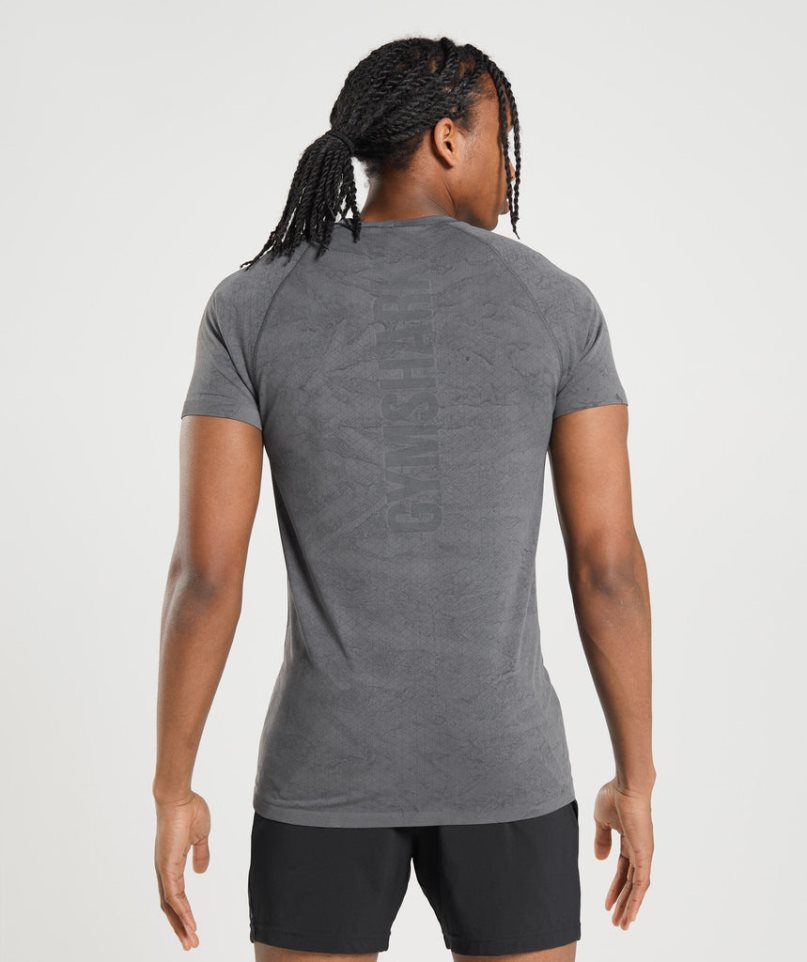 Camiseta Gymshark Geo Seamless Hombre Gris | ES4853-JS