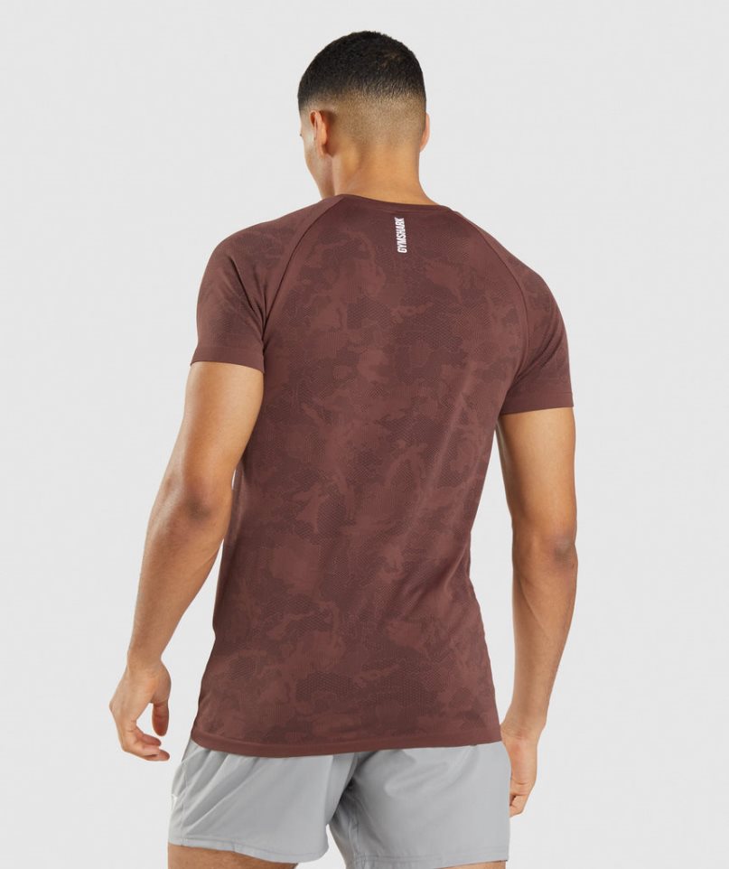 Camiseta Gymshark Geo Seamless Hombre Marrones | ES4682-HA