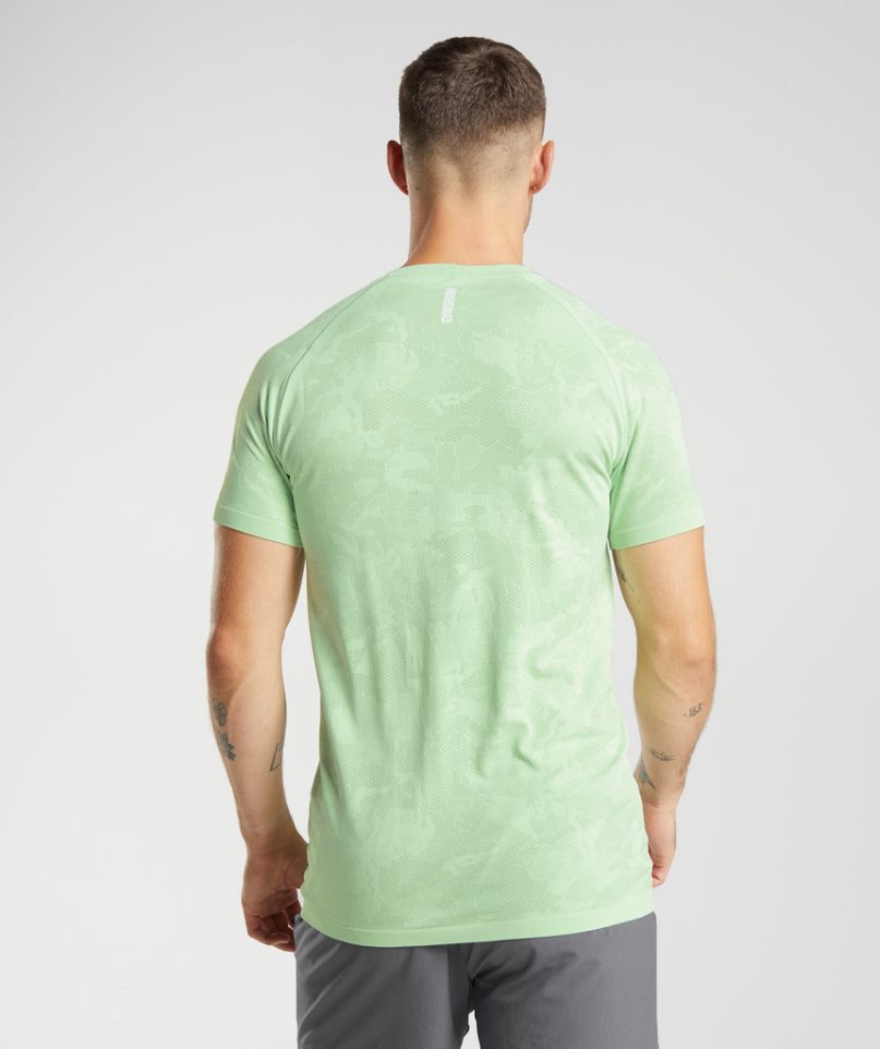 Camiseta Gymshark Geo Seamless Hombre Verde Claro | ES4796-DB