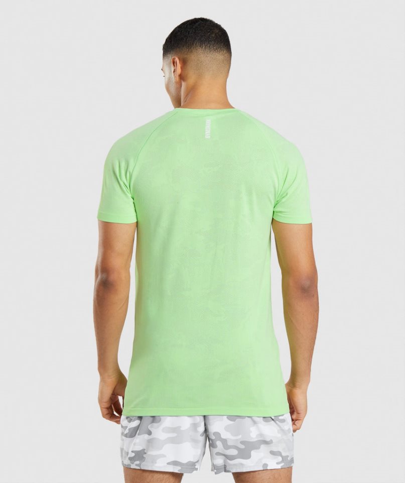 Camiseta Gymshark Geo Seamless Hombre Verde Claro | ES9017-IX