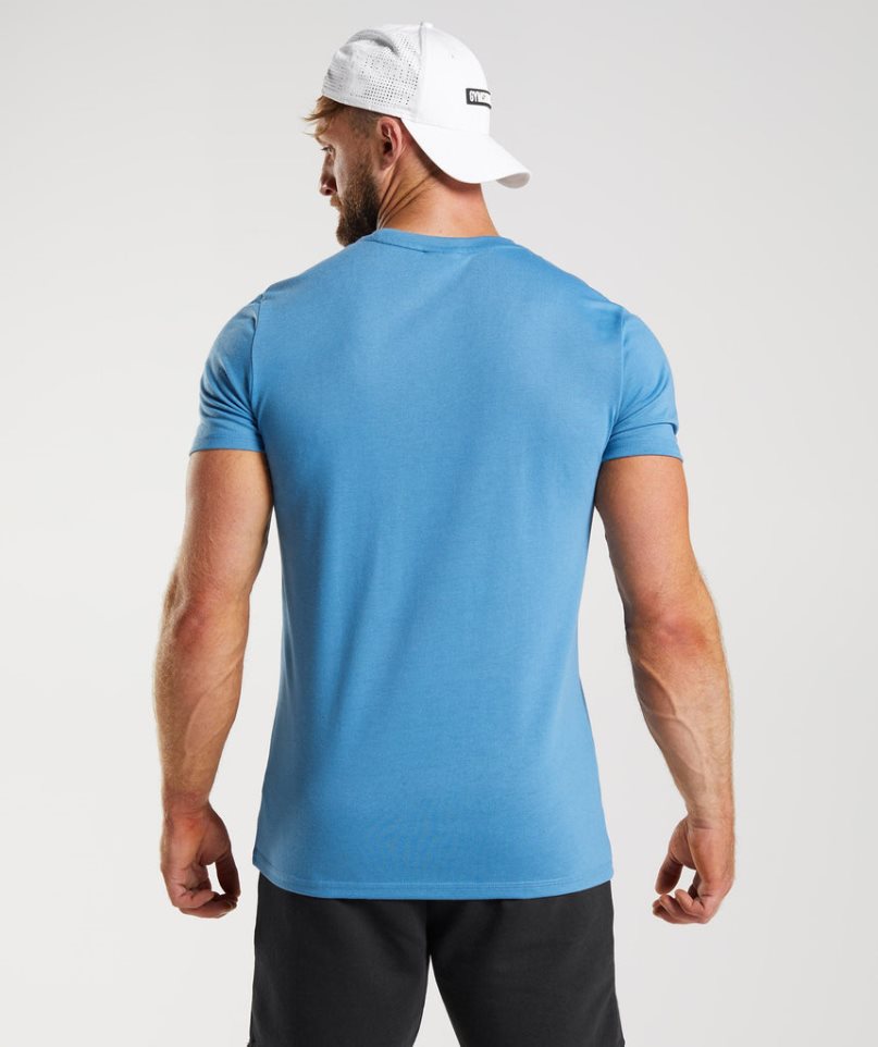 Camiseta Gymshark Legacy Hombre Azules | ES8203-WC