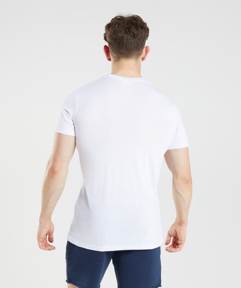 Camiseta Gymshark Legacy Hombre Blancas | ES8194-HV