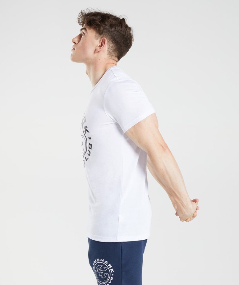 Camiseta Gymshark Legacy Hombre Blancas | ES8194-HV