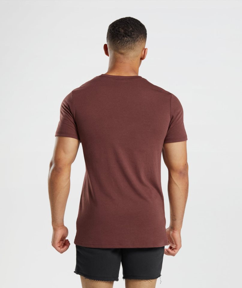 Camiseta Gymshark Legacy Hombre Burdeos | ES1604-AR