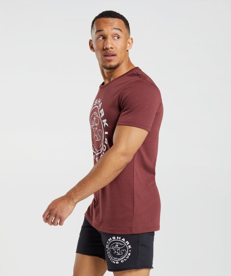 Camiseta Gymshark Legacy Hombre Burdeos | ES1604-AR