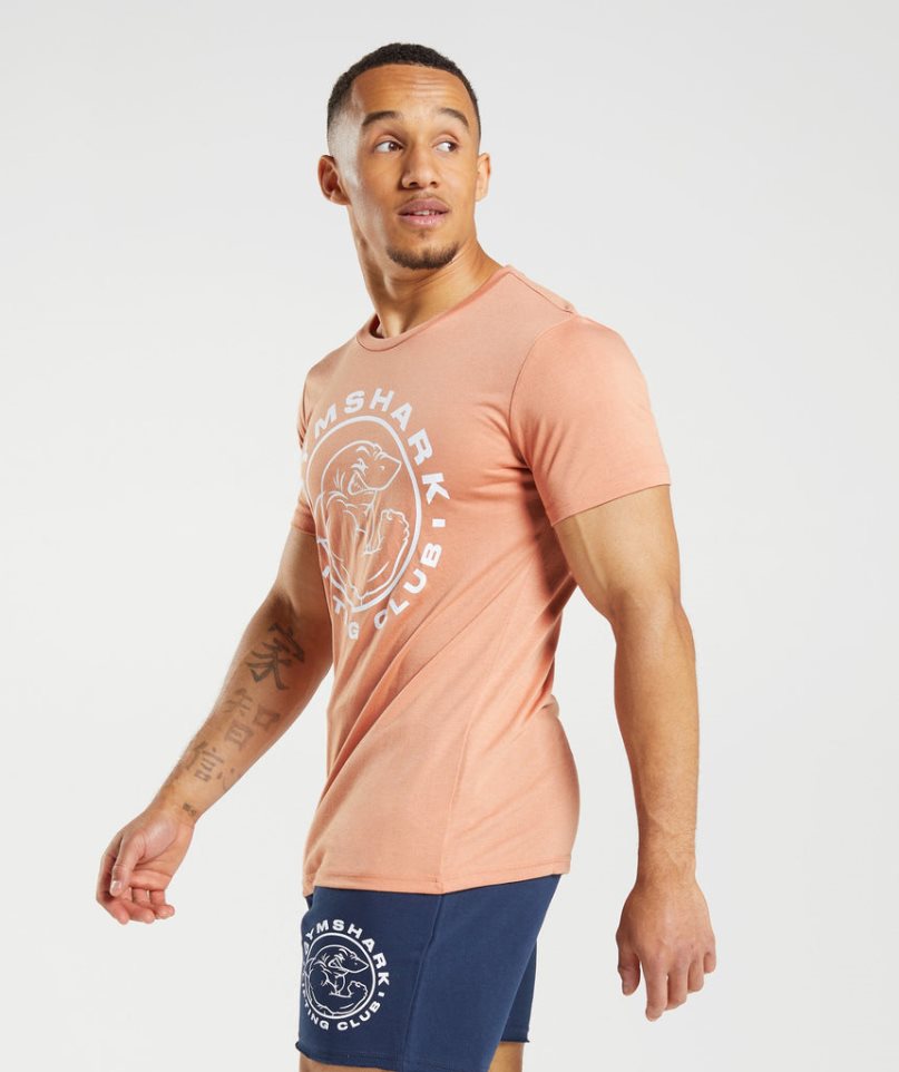 Camiseta Gymshark Legacy Hombre Naranjas | ES6825-SV